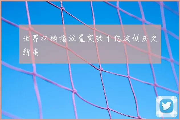 世界杯线播放量突破十亿次创历史新高